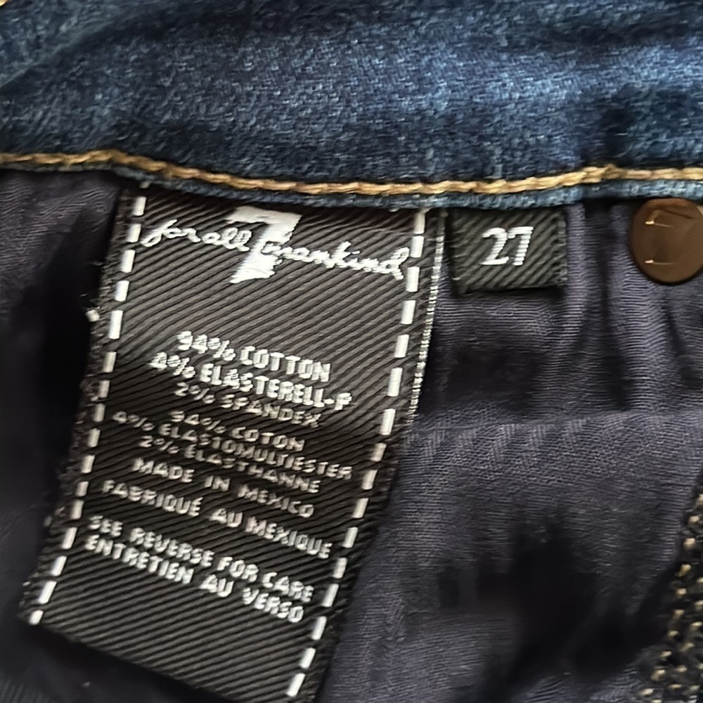 7 for all mankind jeans blue denim Bikercore size 27 - Picture 7 of 9